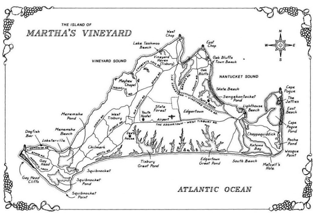 Martha's Vineyard Mystery Series Map