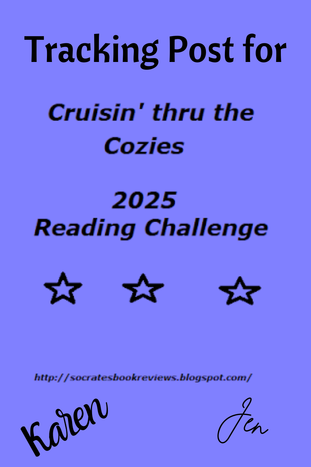 2025 Cruising the Cozies Reading Challenge Tracking