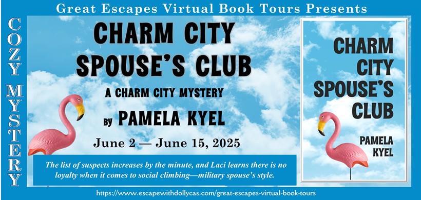 Free eBook copy of Charm City Spouse’s Club (A Charm City Mystery) by Pamela Kyel and a prize package TBD.