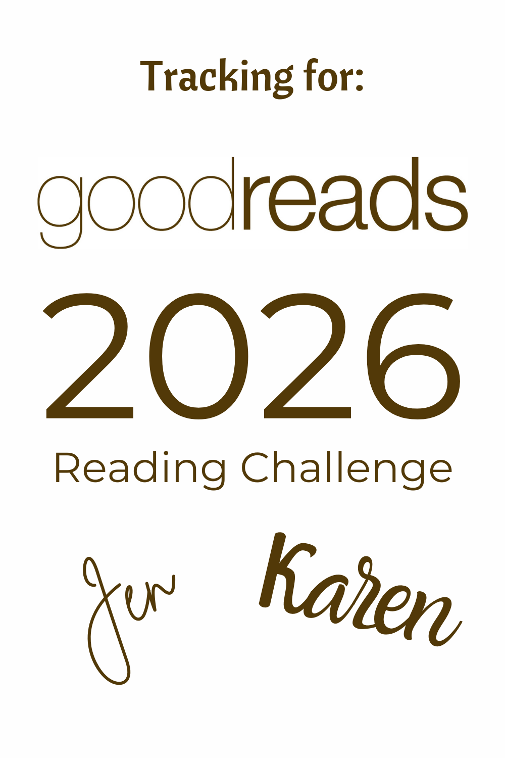 2026 GoodReads Reading Challenge Tracking